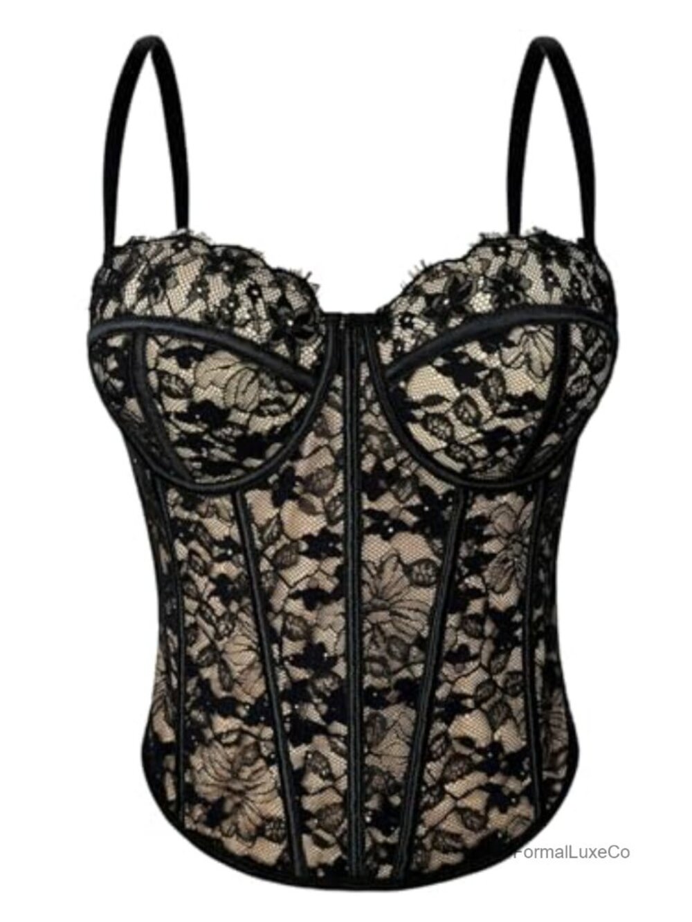 Floerns Lace Bustier Corset Top Spaghetti Strap Cami